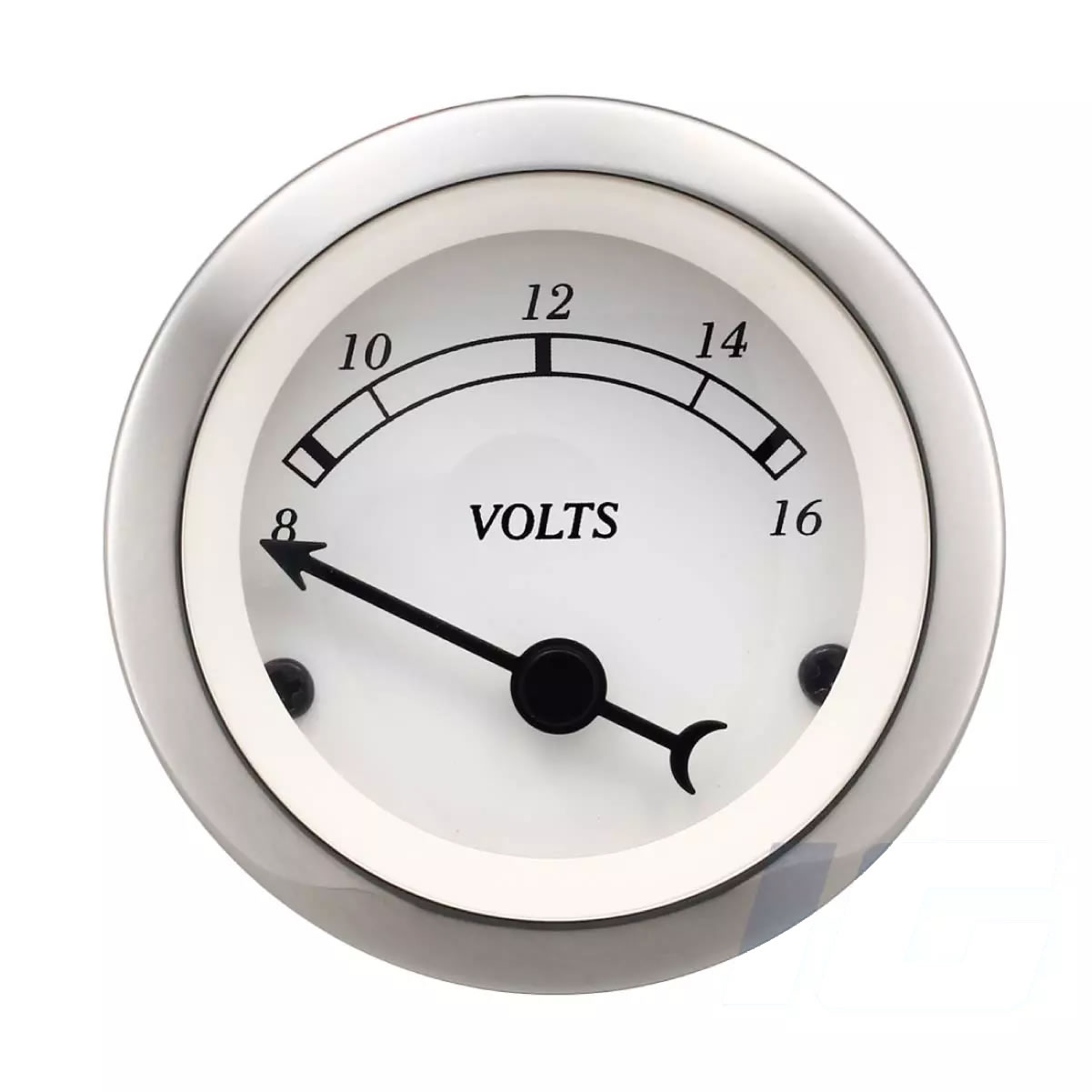 White Face Black Neddle Volt Gauge For Vintage Car 8-16 Volt